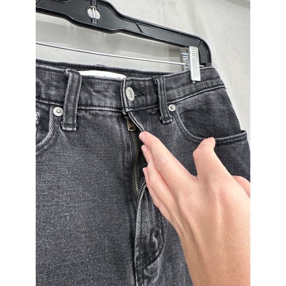 Abercrombie Fitch Jeans Womens 28 6 Short Black Ankle Straight Ultra High Rise - Picture 5 of 8
